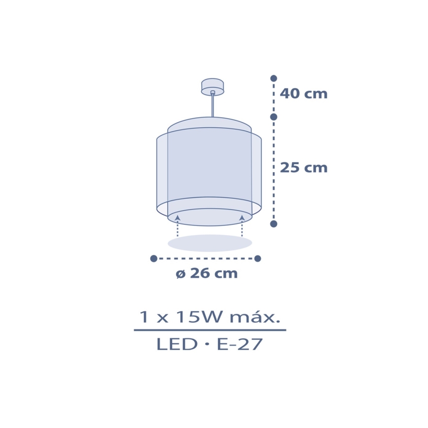 Dalber 76632 - Lustră pentru copii MOON DREAMS 1xE27/15W/230V albastru