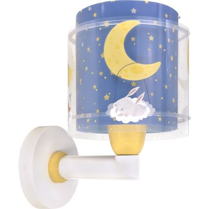 Dalber 76639 - Lampă de perete pentru copii MOON DREAMS, 1xE27/15W/230V, albastră