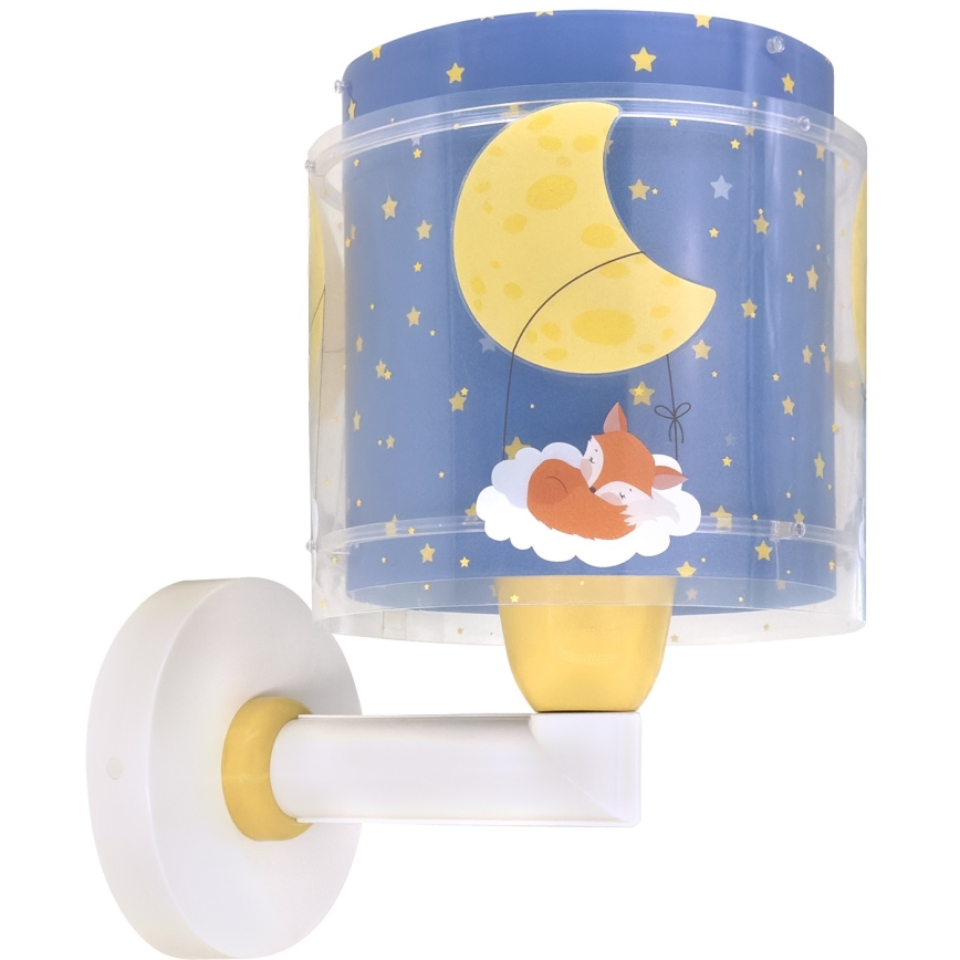 Dalber 76639 - Lampă de perete pentru copii MOON DREAMS, 1xE27/15W/230V, albastră