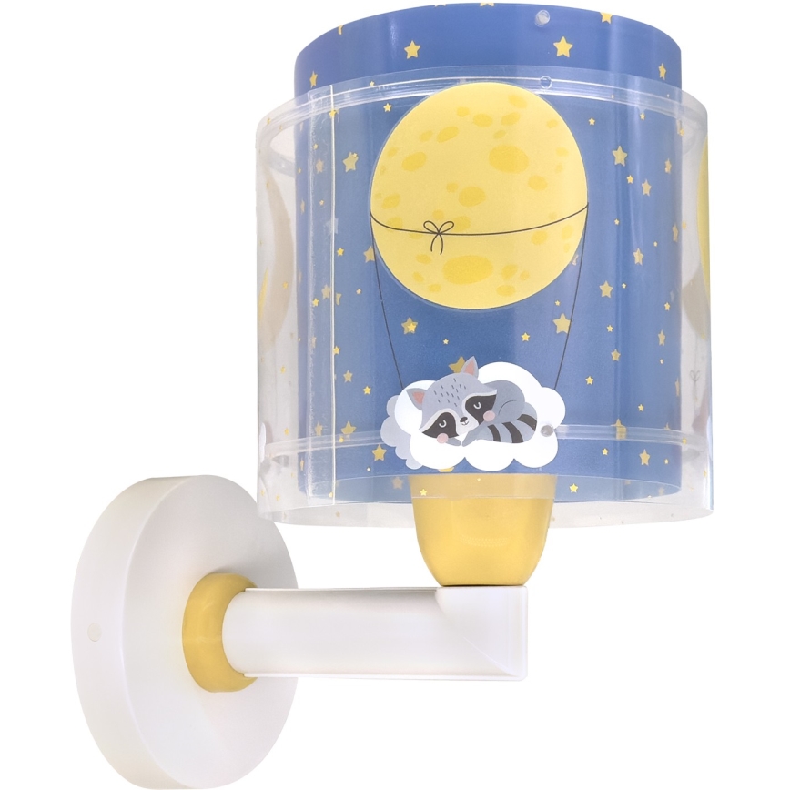 Dalber 76639 - Lampă de perete pentru copii MOON DREAMS, 1xE27/15W/230V, albastră