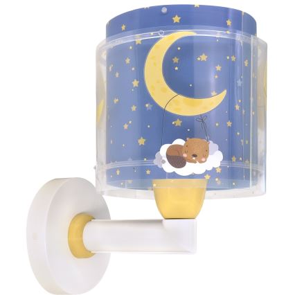 Dalber 76639 - Lampă de perete pentru copii MOON DREAMS, 1xE27/15W/230V, albastră