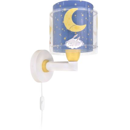 Dalber 76639 - Lampă de perete pentru copii MOON DREAMS, 1xE27/15W/230V, albastră
