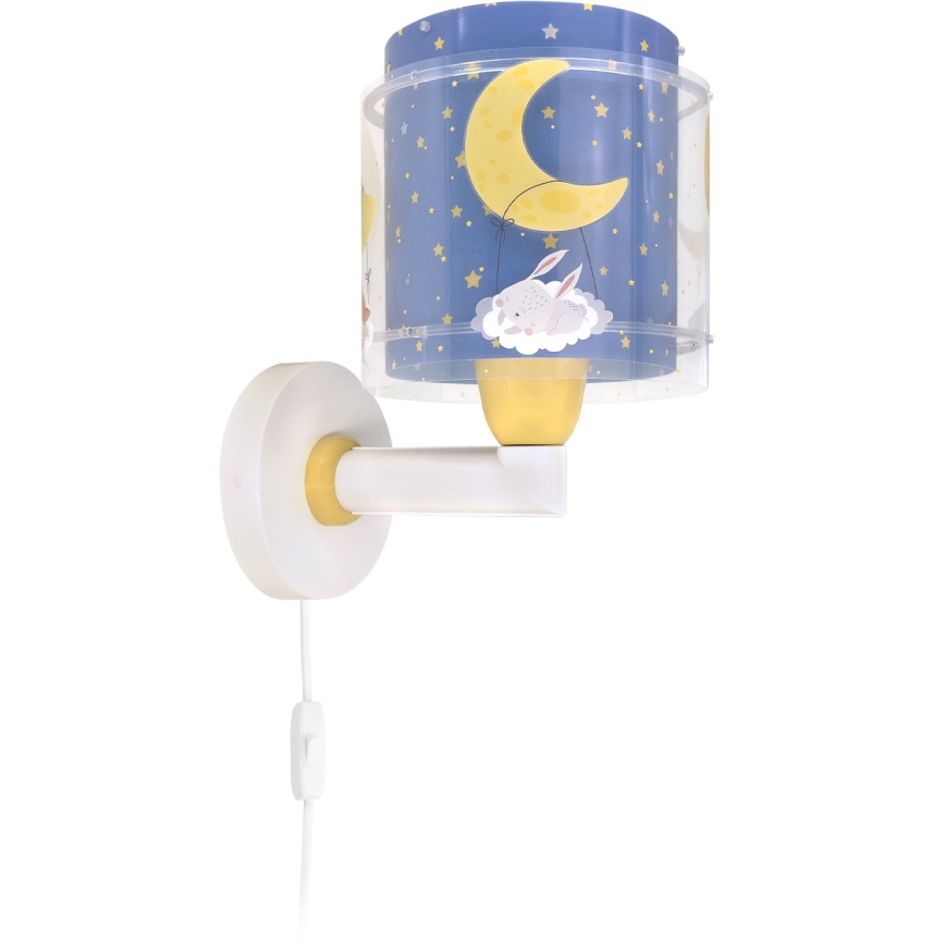 Dalber 76639 - Lampă de perete pentru copii MOON DREAMS, 1xE27/15W/230V, albastră