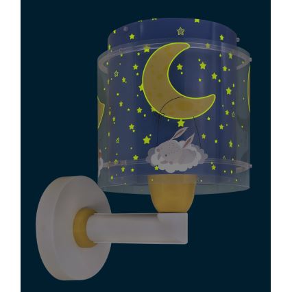Dalber 76639 - Lampă de perete pentru copii MOON DREAMS, 1xE27/15W/230V, albastră