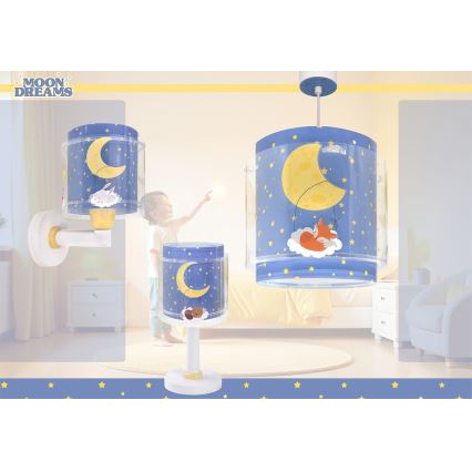 Dalber 76639 - Lampă de perete pentru copii MOON DREAMS, 1xE27/15W/230V, albastră