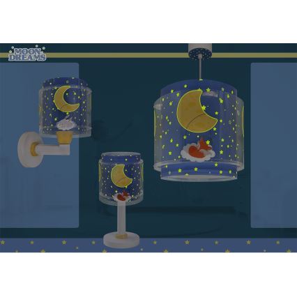 Dalber 76639 - Lampă de perete pentru copii MOON DREAMS, 1xE27/15W/230V, albastră
