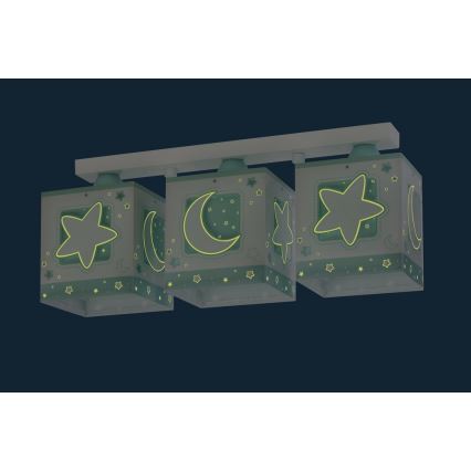 Dalber D-63233NH - Plafonieră copii MOONLIGHT 3xE27/60W/230V