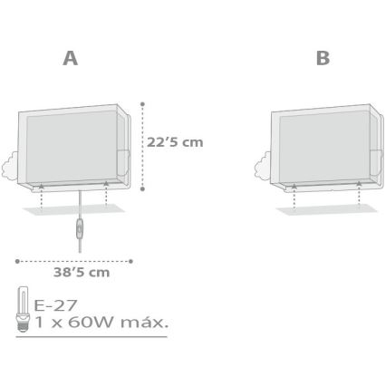 Dalber D-63538 - Aplică perete copii TRAIN 1xE27/60W/230V