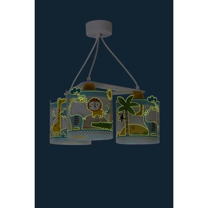 Dalber D-76114 - Lustră copii JUNGLE 3xE27/60W/230V