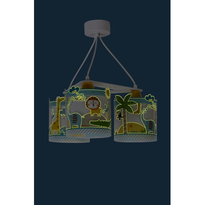 Dalber D-76114 - Lustră copii JUNGLE 3xE27/60W/230V
