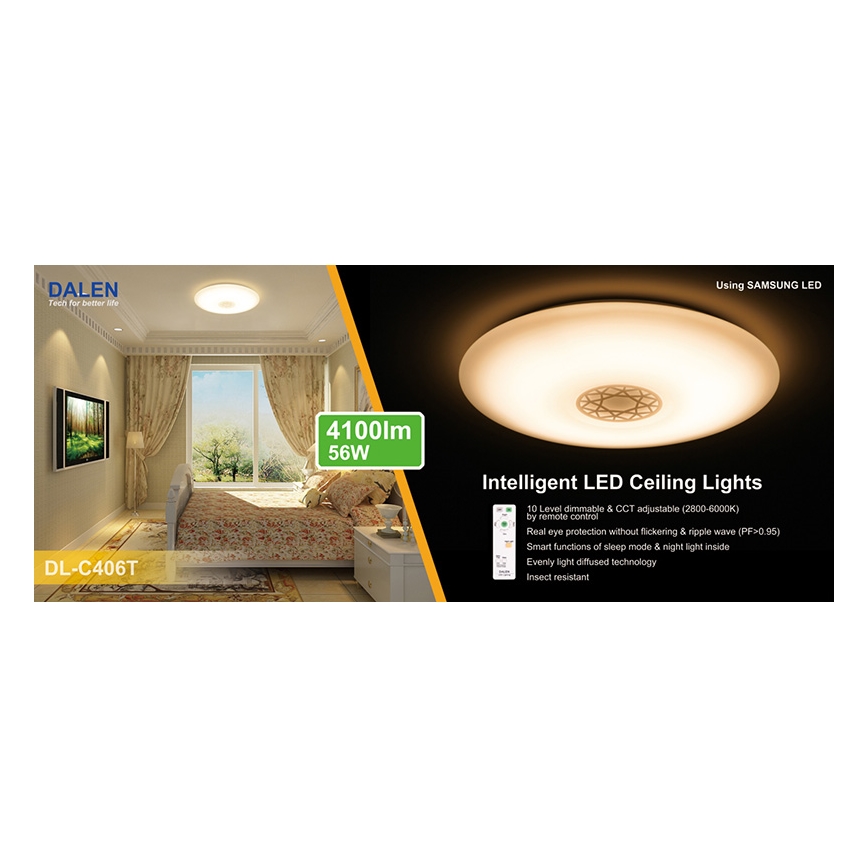 Dalen DL-C406T - LED lumina reglabila Plafoniera CLASSIC LED/56W/230V