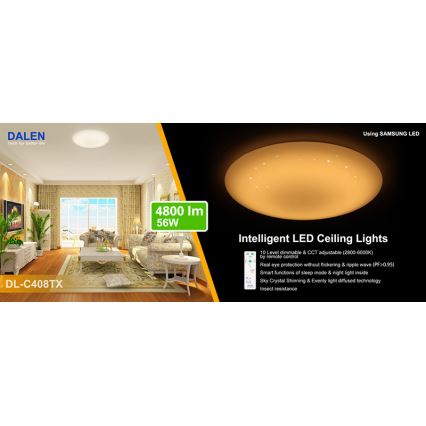 Dalen DL-C408TX - LED Plafonieră STAR SKY LED/56W/230V