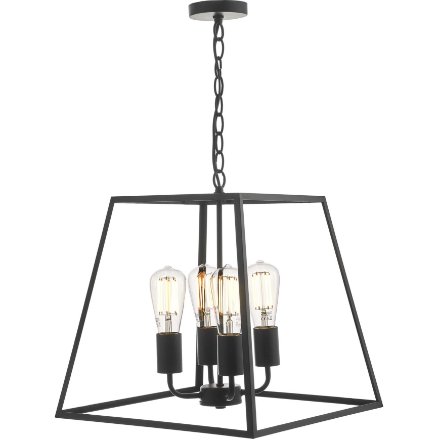 Där Lighting ACA8622 - Candelabru suspendat pe lanț ACADEMY 4xE27/60W/230V negru