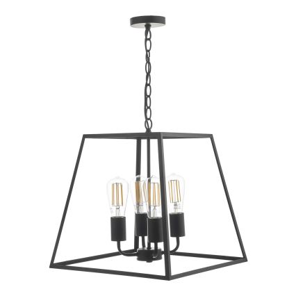 Där Lighting ACA8622 - Candelabru suspendat pe lanț ACADEMY 4xE27/60W/230V negru