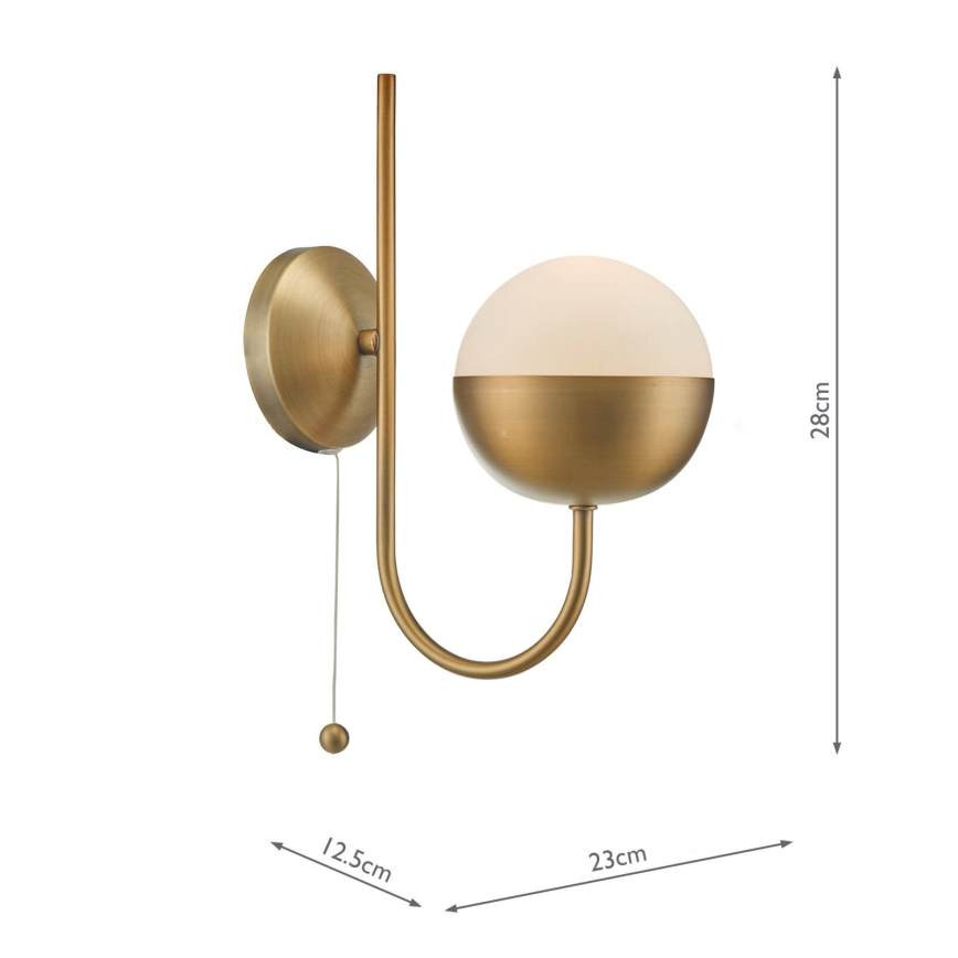 Där Lighting AND0742 - Aplică de perete ANDRE 1xE14/11W/230V alamă