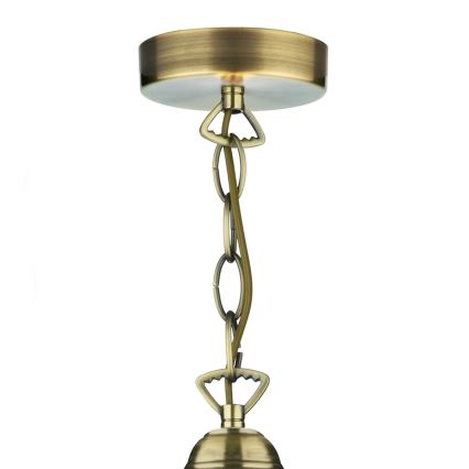Där Lighting ARD866 - Lustru suspendat pe lanț ARDECHE 1xE27/60W/230V, alamă/maro fumuriu