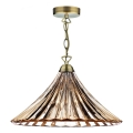 Där Lighting ARD866 - Lustru suspendat pe lanț ARDECHE 1xE27/60W/230V, alamă/maro fumuriu