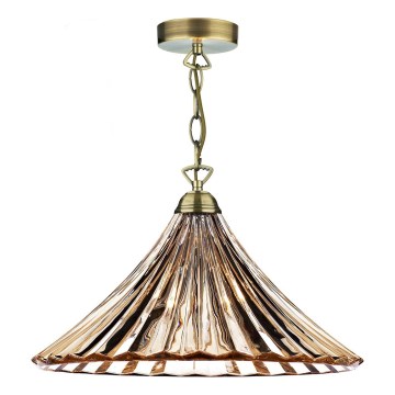 Där Lighting ARD866 - Lustru suspendat pe lanț ARDECHE 1xE27/60W/230V, alamă/maro fumuriu
