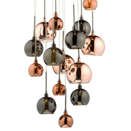 Där Lighting AUR1564 - Lustru suspendat pe cablu AURELIA 15xG4/10W/230V negru/cupru