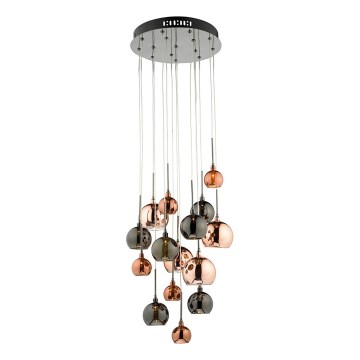 Där Lighting AUR1564 - Lustru suspendat pe cablu AURELIA 15xG4/10W/230V negru/cupru