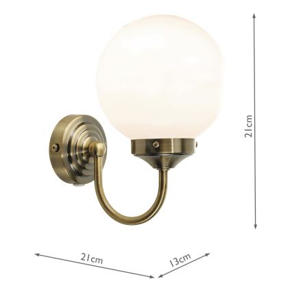 Där Lighting BAR0775 - Aplică de perete pentru baie BARCLAY 1xE14/40W/230V IP44 alamă