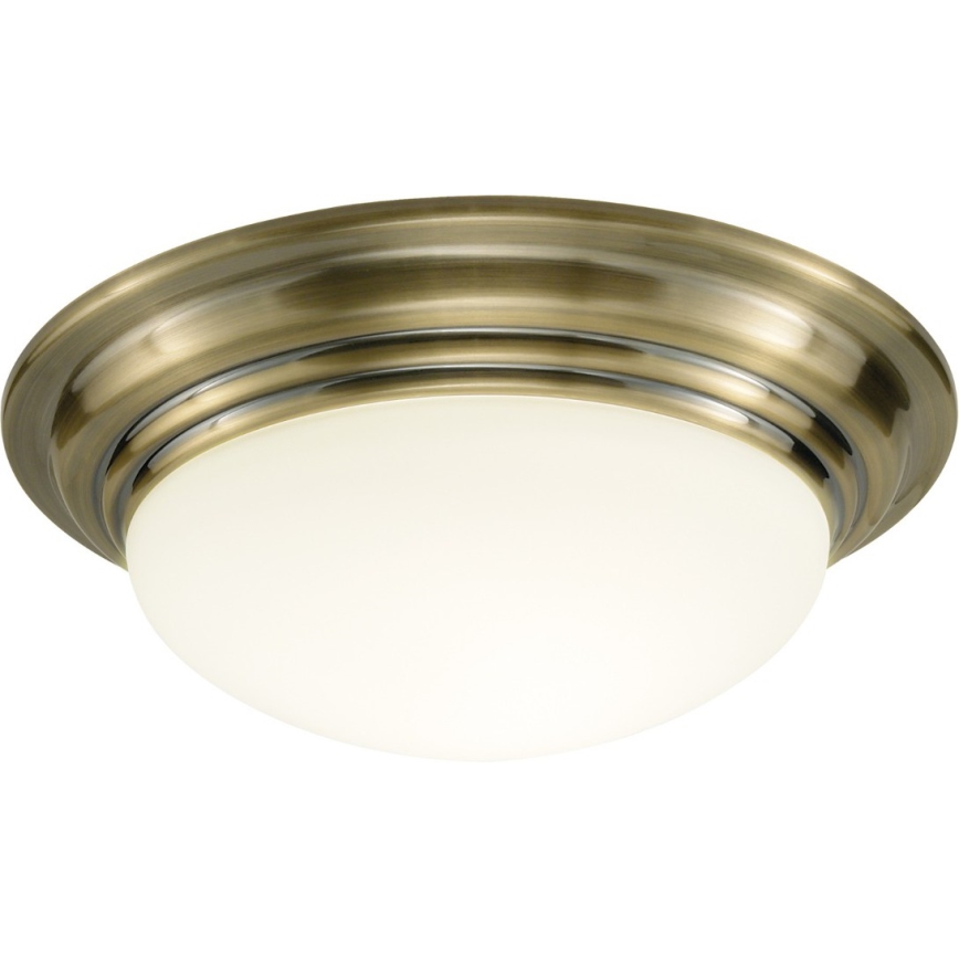 Där Lighting BAR5075 - Plafonieră pentru baie BARCLAY 1xE27/60W/230V Ø 38 cm, alamă