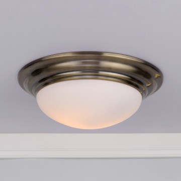 Där Lighting BAR5075 - Plafonieră pentru baie BARCLAY 1xE27/60W/230V Ø 38 cm, alamă