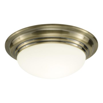 Där Lighting BAR5275 - Plafonieră pentru baie BARCLAY 1xE27/60W/230V, Ø 31 cm, alamă