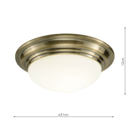 Där Lighting BAR5275 - Plafonieră pentru baie BARCLAY 1xE27/60W/230V, Ø 31 cm, alamă