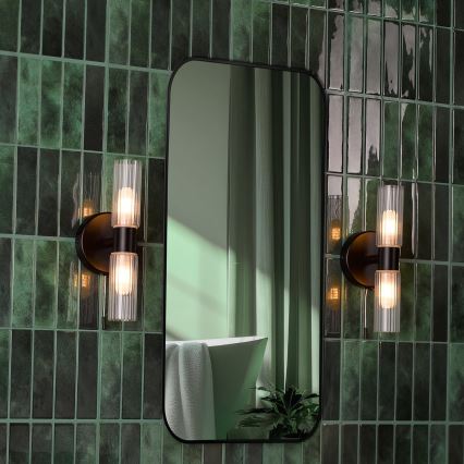 Där Lighting BOL0922 - Aplica de perete pentru baie BOLTON 2xG9/5W/230V IP44 neagră