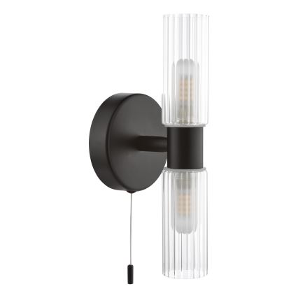 Där Lighting BOL0922 - Aplica de perete pentru baie BOLTON 2xG9/5W/230V IP44 neagră