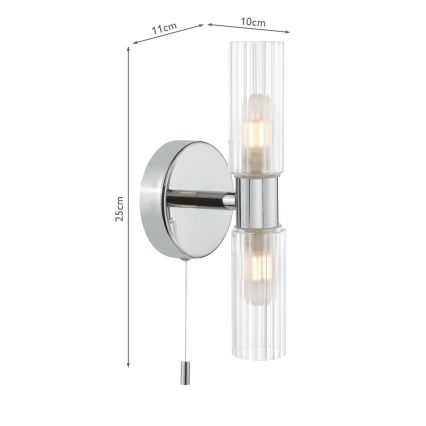 Där Lighting BOL0950 - Aplica de baie BOLTON 2xG9/5W/230V IP44 crom lucios