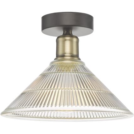 Där Lighting BOY0175 - Plafonieră BOYD 1xE27/60W/230V Ø 25 cm alamă/sticlă clară