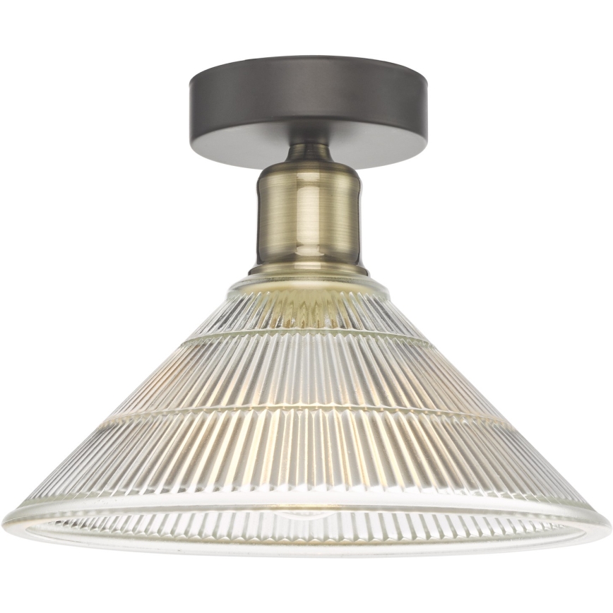Där Lighting BOY0175 - Plafonieră BOYD 1xE27/60W/230V Ø 25 cm alamă/sticlă clară