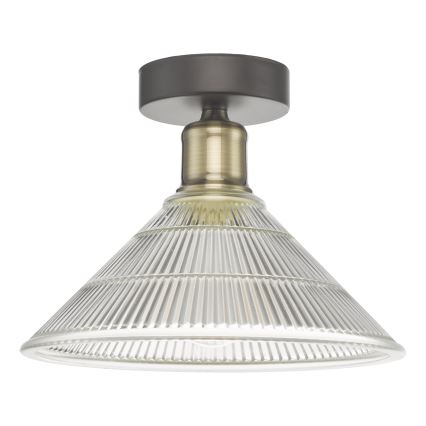 Där Lighting BOY0175 - Plafonieră BOYD 1xE27/60W/230V Ø 25 cm alamă/sticlă clară