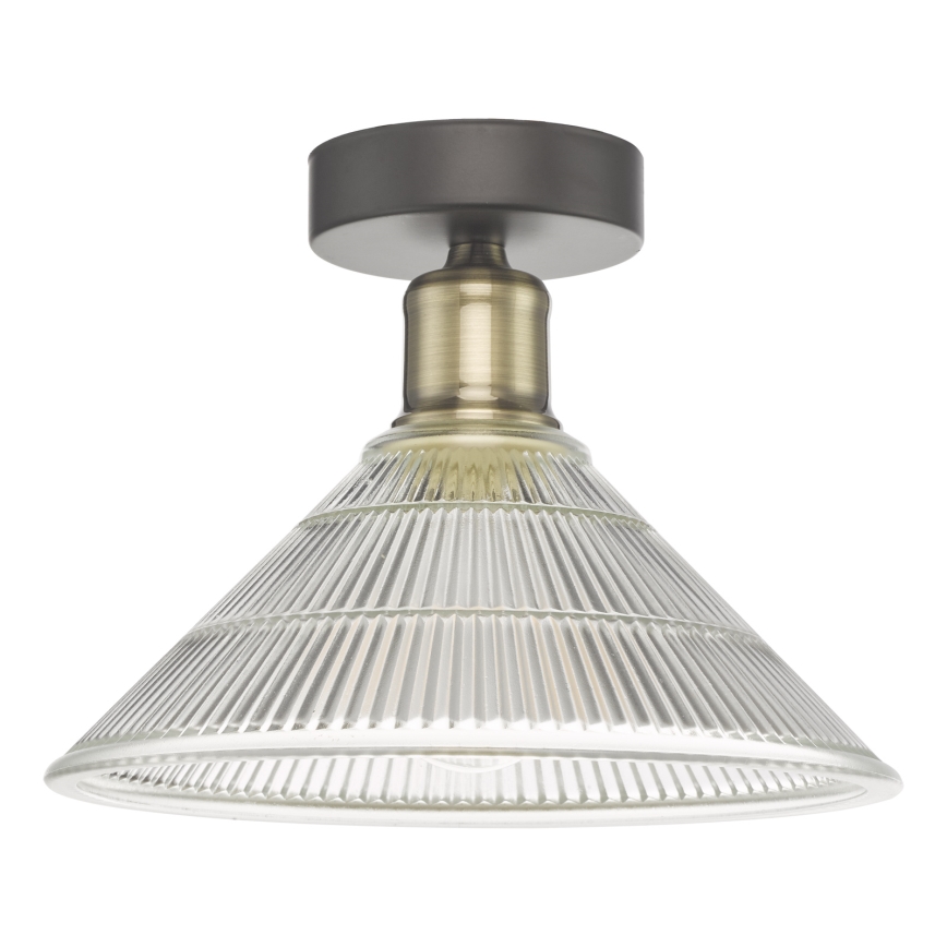 Där Lighting BOY0175 - Plafonieră BOYD 1xE27/60W/230V Ø 25 cm alamă/sticlă clară