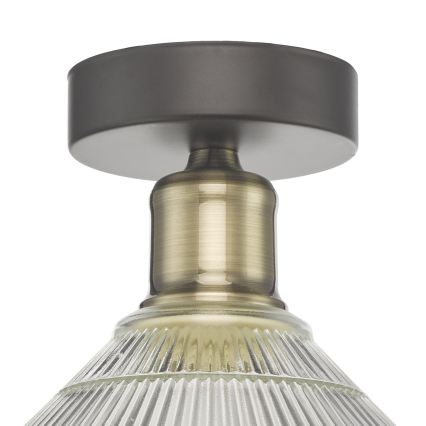 Där Lighting BOY0175 - Plafonieră BOYD 1xE27/60W/230V Ø 25 cm alamă/sticlă clară