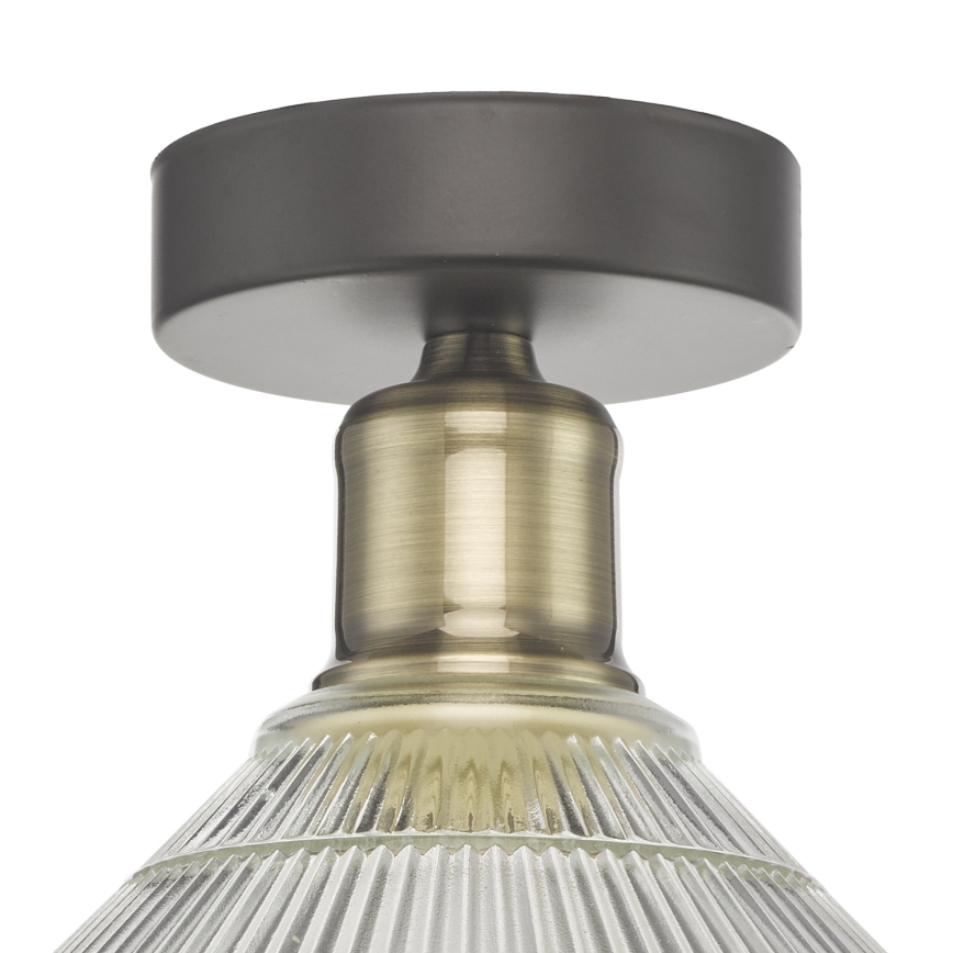 Där Lighting BOY0175 - Plafonieră BOYD 1xE27/60W/230V Ø 25 cm alamă/sticlă clară