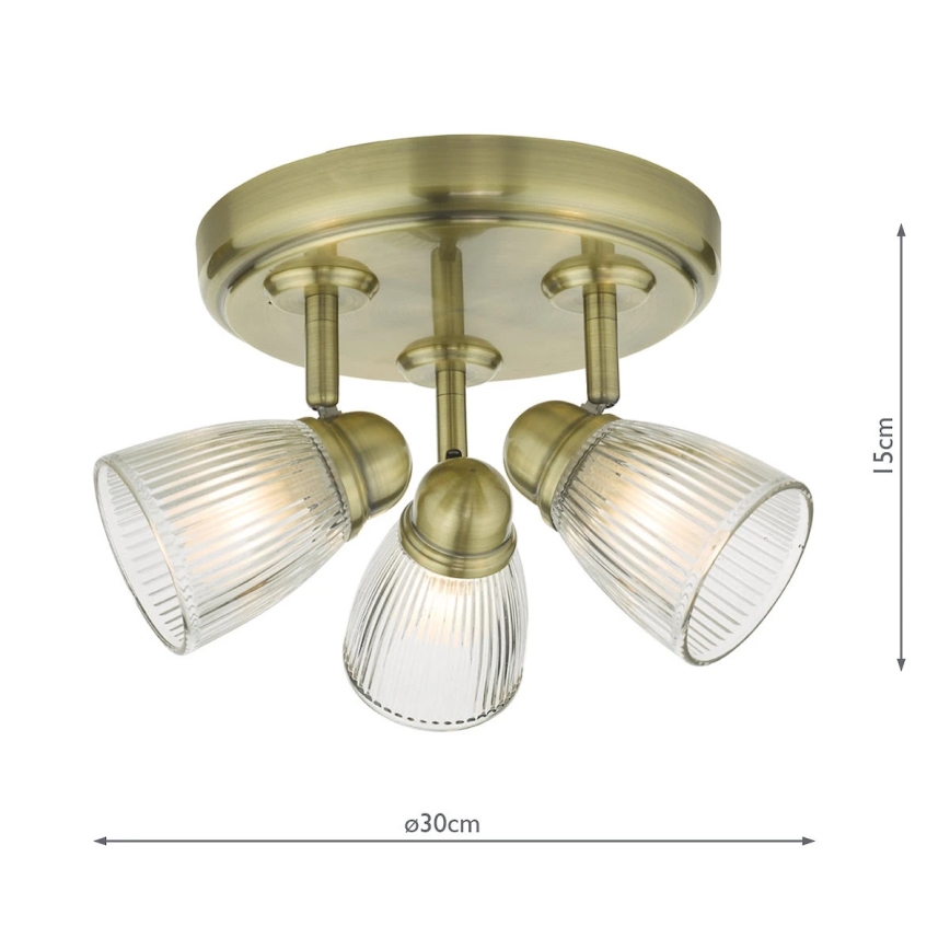 Där Lighting CED7675 - Aplică spot pentru baie CEDRIC 3xG9/25W/230V IP44 alamă