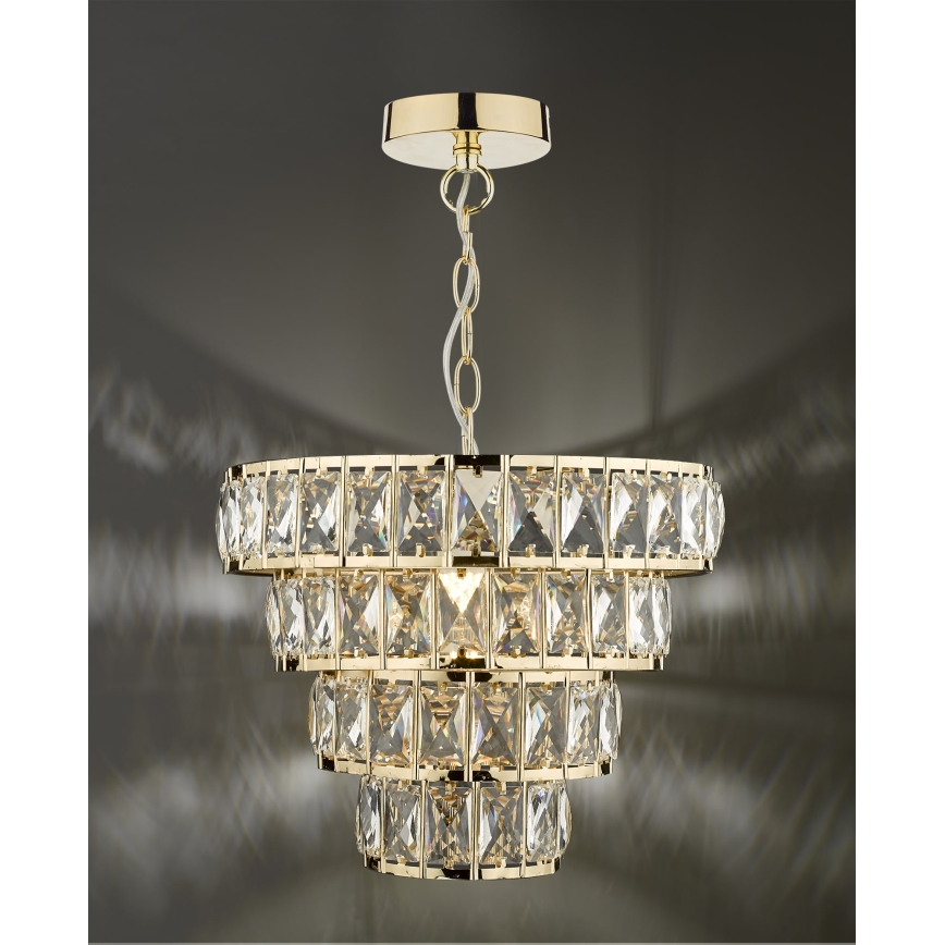 Där Lighting CER0135 - Candelabru pe lanț CERYS 1xE27/60W/230V auriu