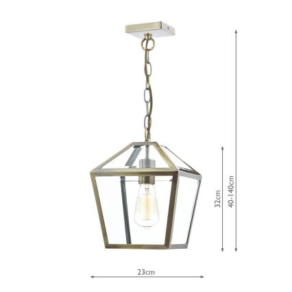 Där Lighting CHU0175 - Lustră cu lanț CHURCHILL 1xE27/60W/230V alamă
