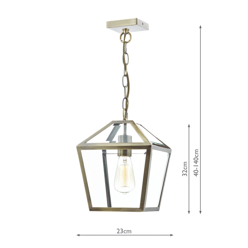 Där Lighting CHU0175 - Lustră cu lanț CHURCHILL 1xE27/60W/230V alamă