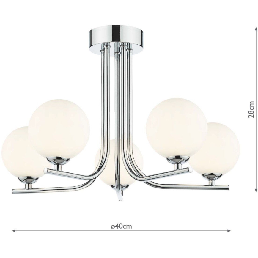 Där Lighting CRA5450-02 - Lustră pe tijă CRADLE 5xG9/25W/230V crom lucios