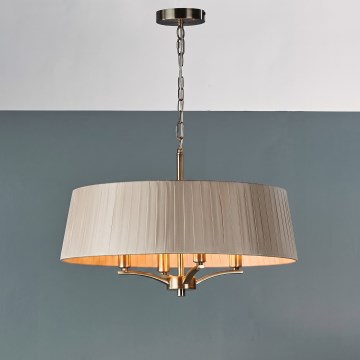 Där Lighting CRI0429 - Candelabru suspendat cu lanț CRISTIN 4xE14/40W/230V alamă/taupe
