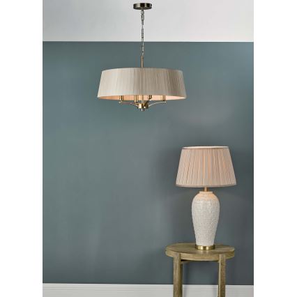 Där Lighting CRI0429 - Candelabru suspendat cu lanț CRISTIN 4xE14/40W/230V alamă/taupe