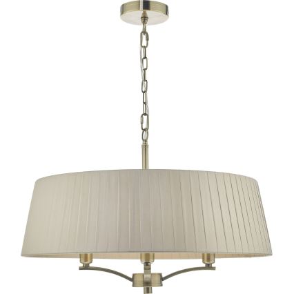 Där Lighting CRI0429 - Candelabru suspendat cu lanț CRISTIN 4xE14/40W/230V alamă/taupe