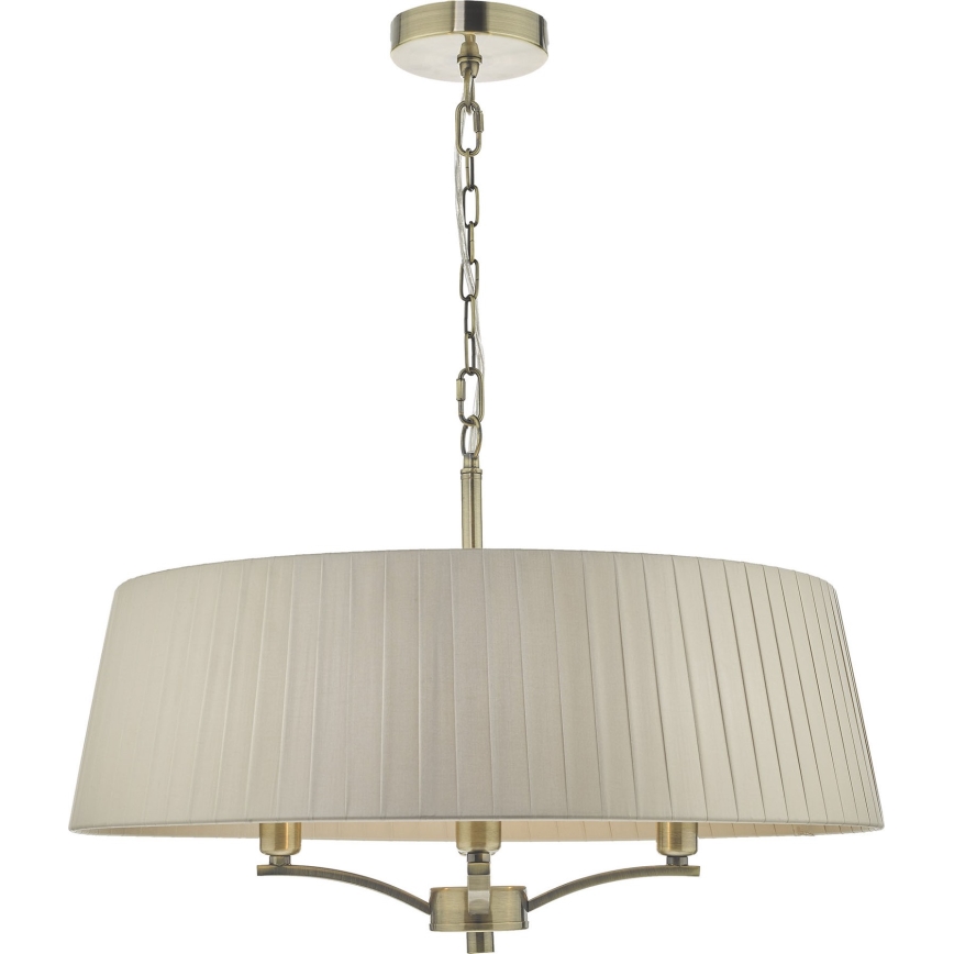Där Lighting CRI0429 - Candelabru suspendat cu lanț CRISTIN 4xE14/40W/230V alamă/taupe