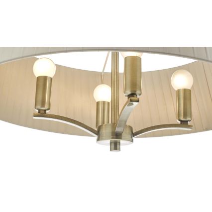 Där Lighting CRI0429 - Candelabru suspendat cu lanț CRISTIN 4xE14/40W/230V alamă/taupe