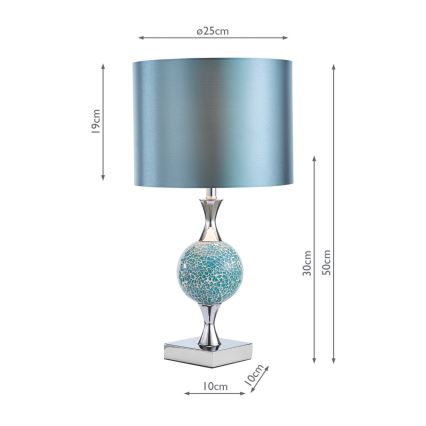 Där Lighting ELS4223 - Lampă de masă ELSA 1xE27/40W/230V albastru/crom lucios