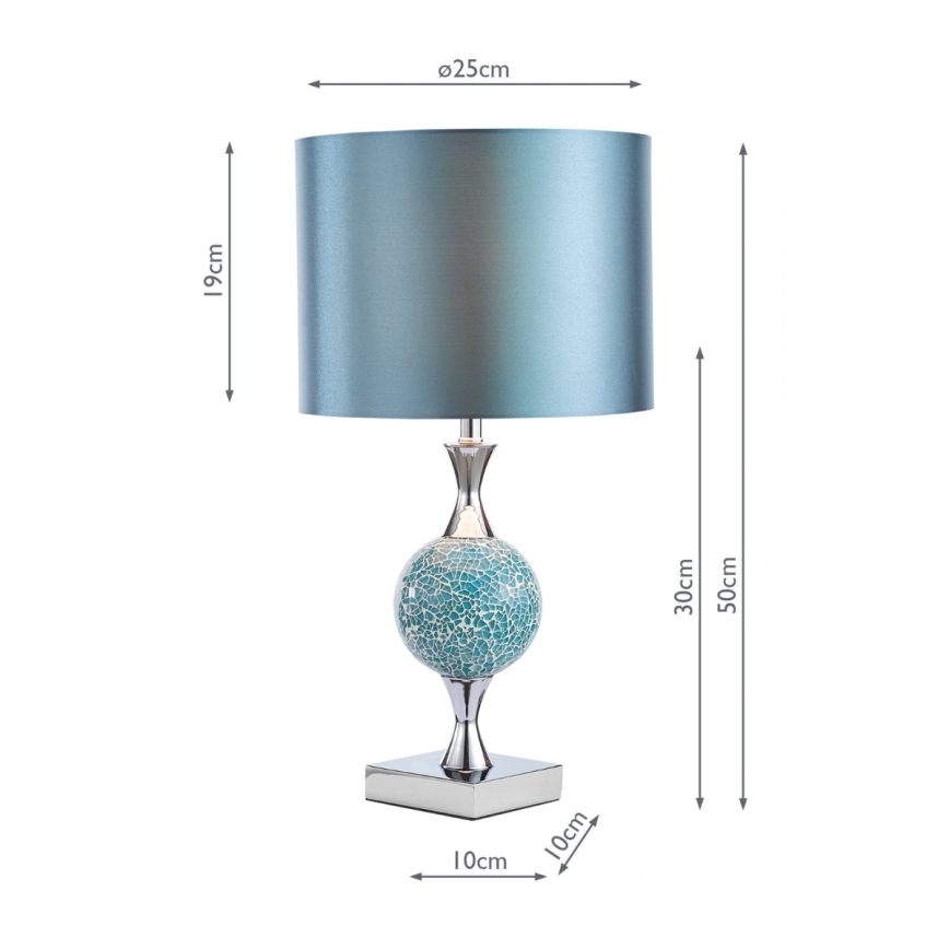 Där Lighting ELS4223 - Lampă de masă ELSA 1xE27/40W/230V albastru/crom lucios